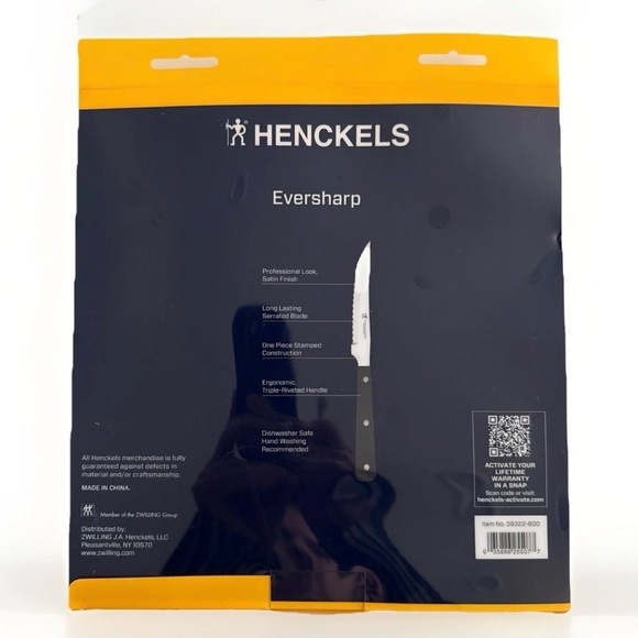 NEW JA Henckels 8 Pc Eversharp Steak Knife Set Knives Stainless Steel Serrated - Picture 2 of 2